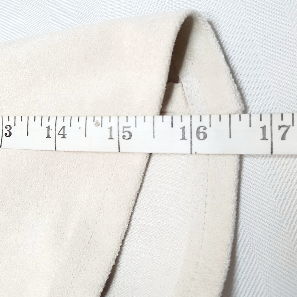 Suede Cream Color Sleeveless elegant summer  top - Picture 15 of 16